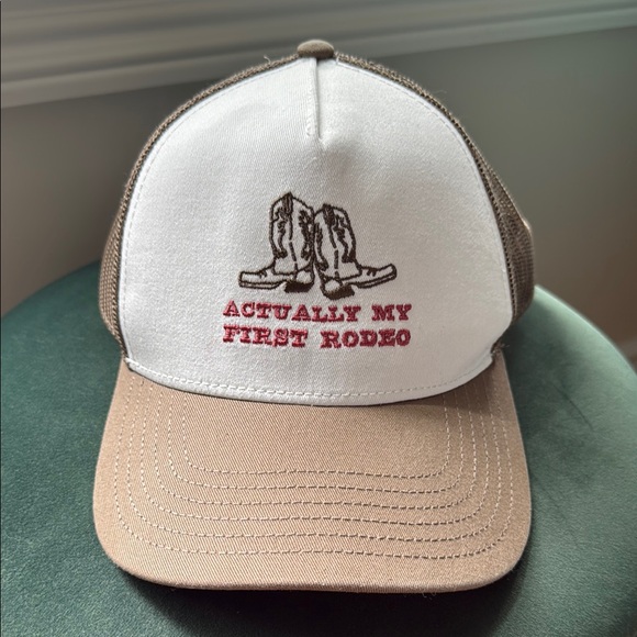 American Eagle Outfitters Accessories - American Eagle Outfitters White and Brown Trucker Hat